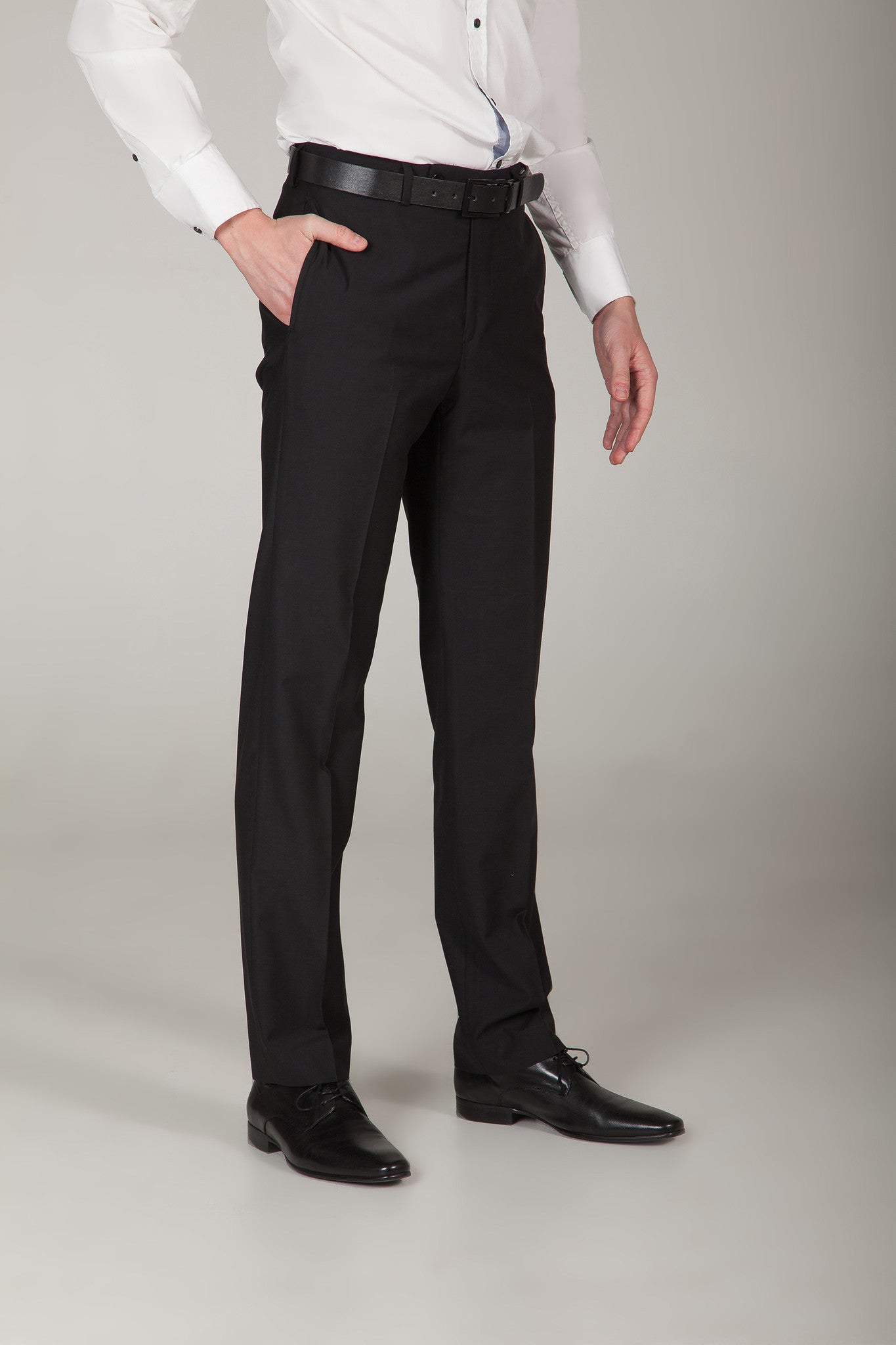 Mens Classic Fit Solid Black Flat Front Wool Dress Pants at Amazon Men's  Clothing store
